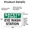 Signmission OSHA Safety First Decal - Eye Wash Station, 18 in W x Rectangle, Vinyl Decal OS-2PACK-SF-D-1218-L-19585 - alternate 2